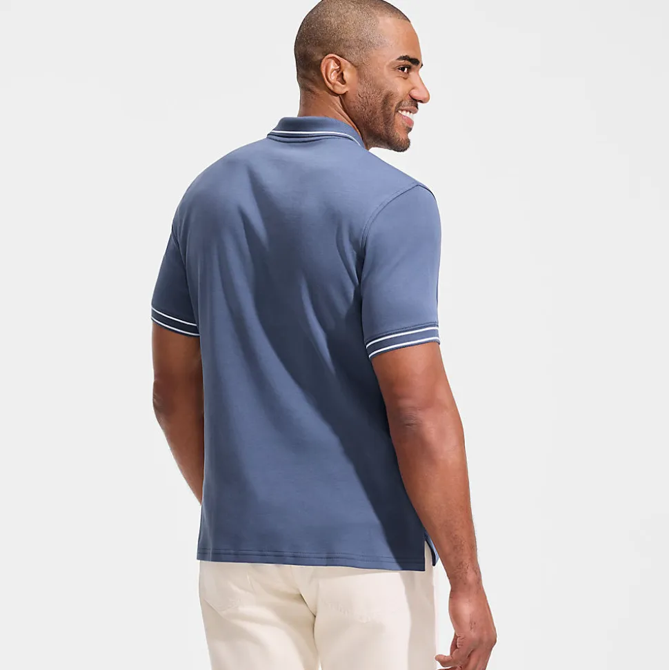 Supima-Poloshirt mit Streifendetails für Herren