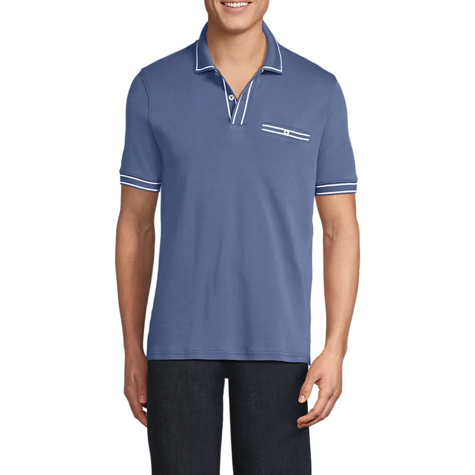 Supima-Poloshirt mit Streifendetails für Herren