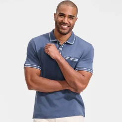 Supima-Poloshirt mit Streifendetails für Herren