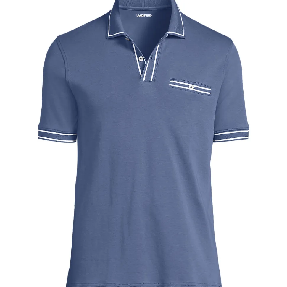 Supima-Poloshirt mit Streifendetails für Herren