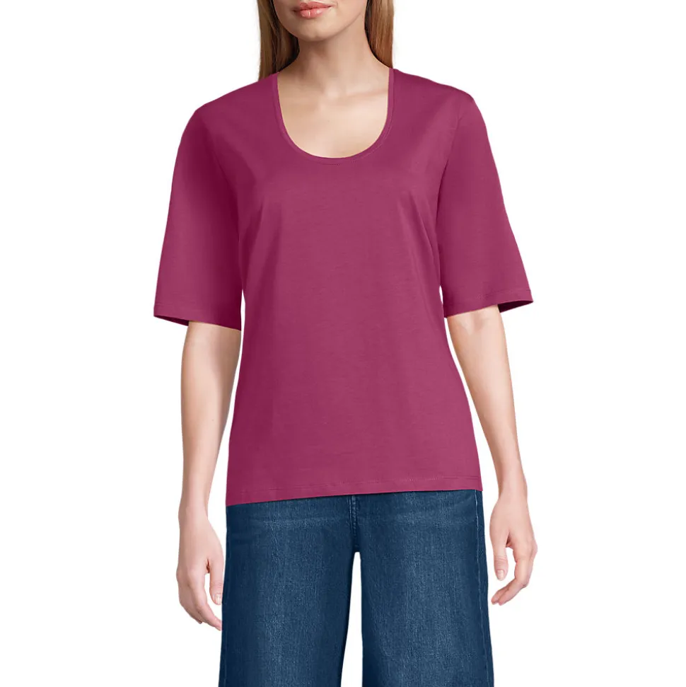 Supima Rundhalsshirt für Damen