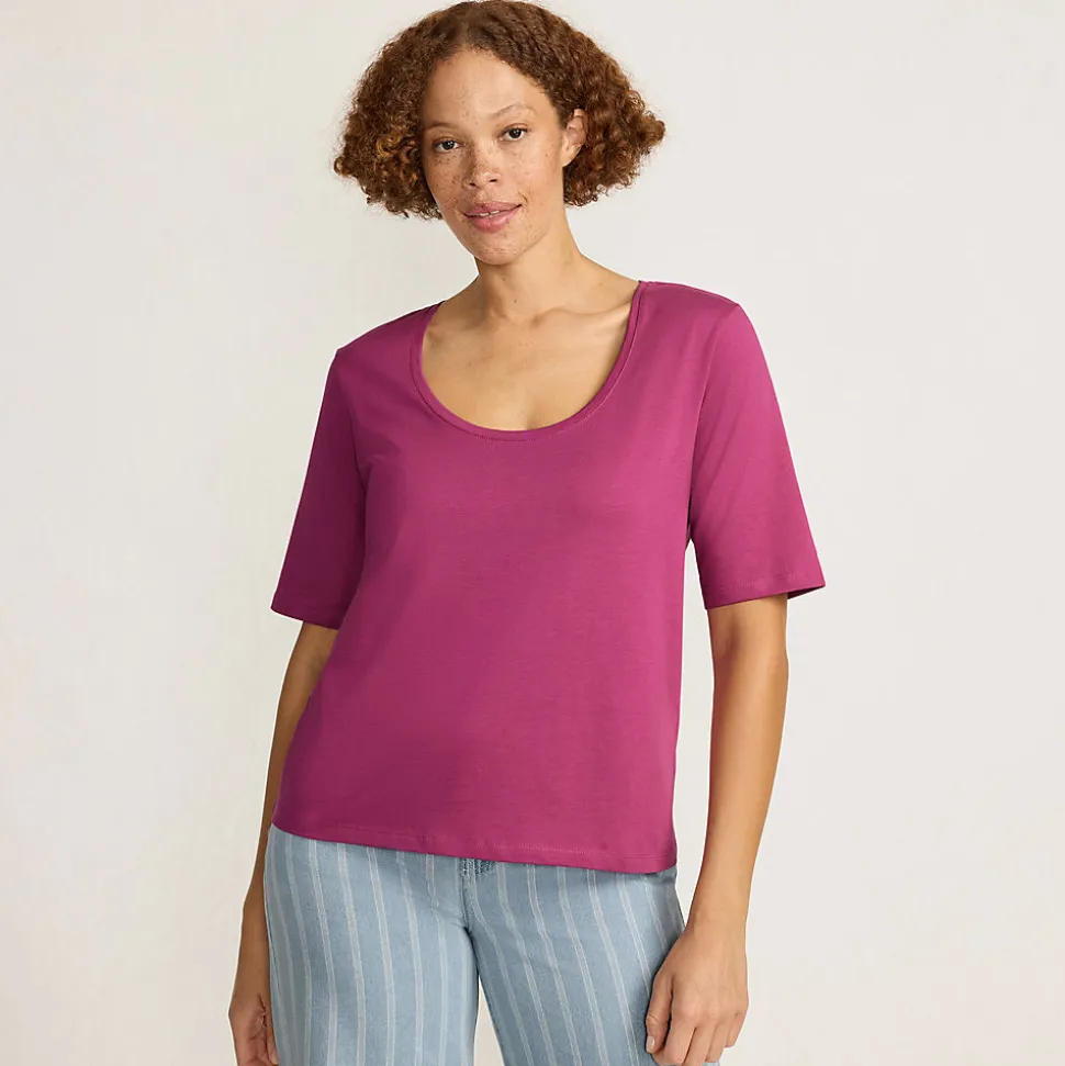 Supima Rundhalsshirt für Damen