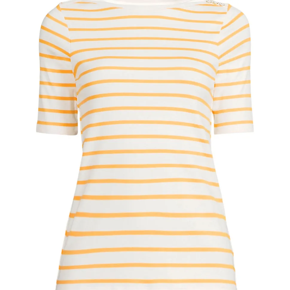 Supima-Shirt aus Baumwolle mit U-Boot-Ausschnitt für Damen
