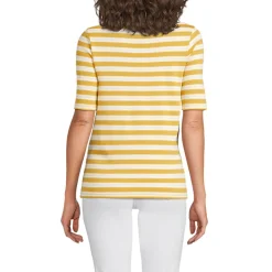 Supima-Shirt aus Baumwolle mit U-Boot-Ausschnitt für Damen