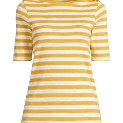 Supima-Shirt aus Baumwolle mit U-Boot-Ausschnitt für Damen