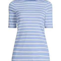 Supima-Shirt aus Baumwolle mit U-Boot-Ausschnitt für Damen