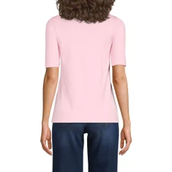 Supima-Shirt aus Baumwolle mit U-Boot-Ausschnitt für Damen