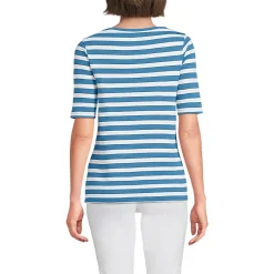 Supima-Shirt aus Baumwolle mit U-Boot-Ausschnitt für Damen