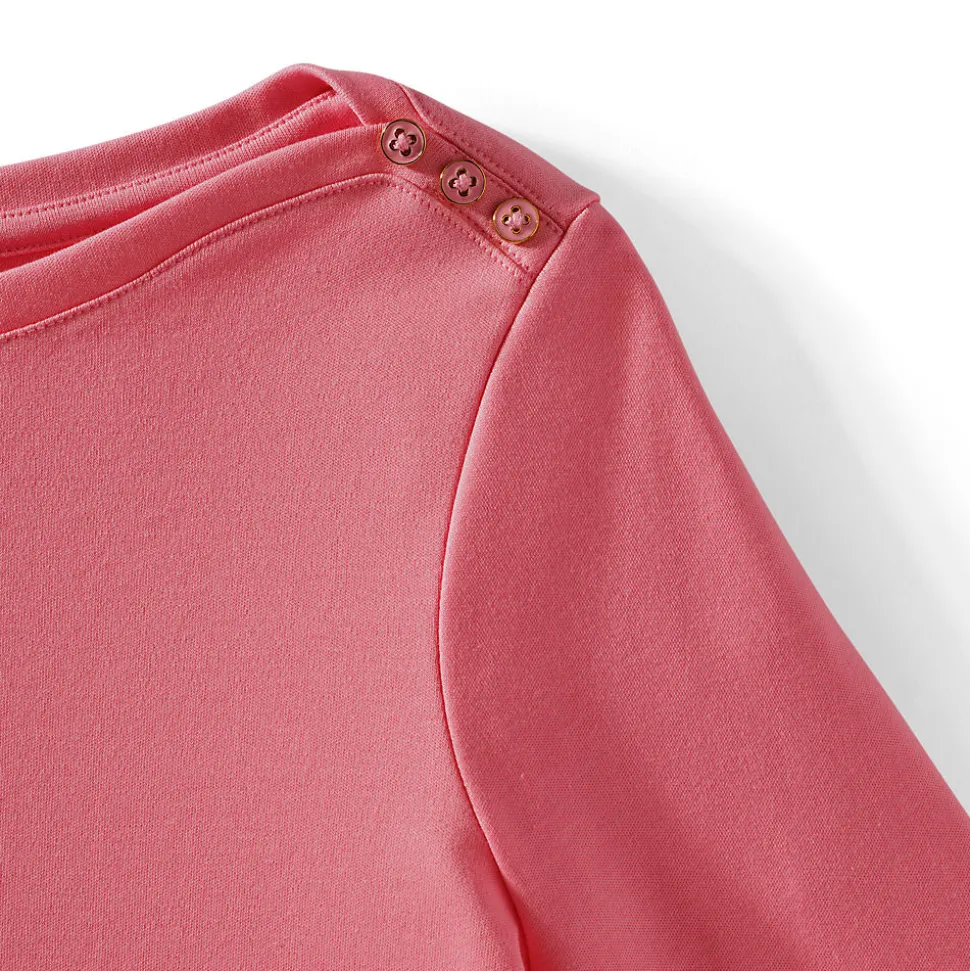 Supima-Shirt aus Baumwolle mit U-Boot-Ausschnitt für Damen