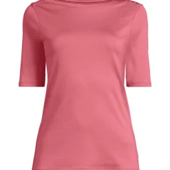 Supima-Shirt aus Baumwolle mit U-Boot-Ausschnitt für Damen