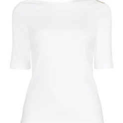 Supima-Shirt aus Baumwolle mit U-Boot-Ausschnitt für Damen