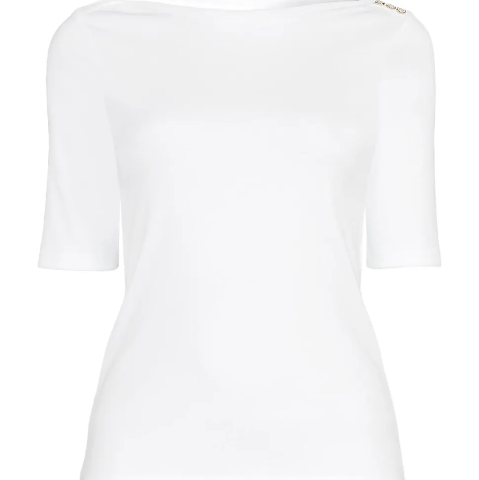 Supima-Shirt aus Baumwolle mit U-Boot-Ausschnitt für Damen
