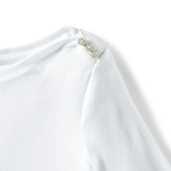 Supima-Shirt aus Baumwolle mit U-Boot-Ausschnitt für Damen