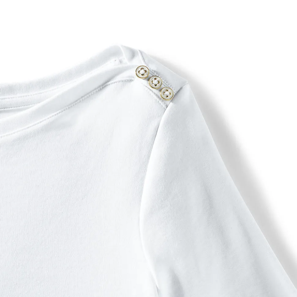 Supima-Shirt aus Baumwolle mit U-Boot-Ausschnitt für Damen