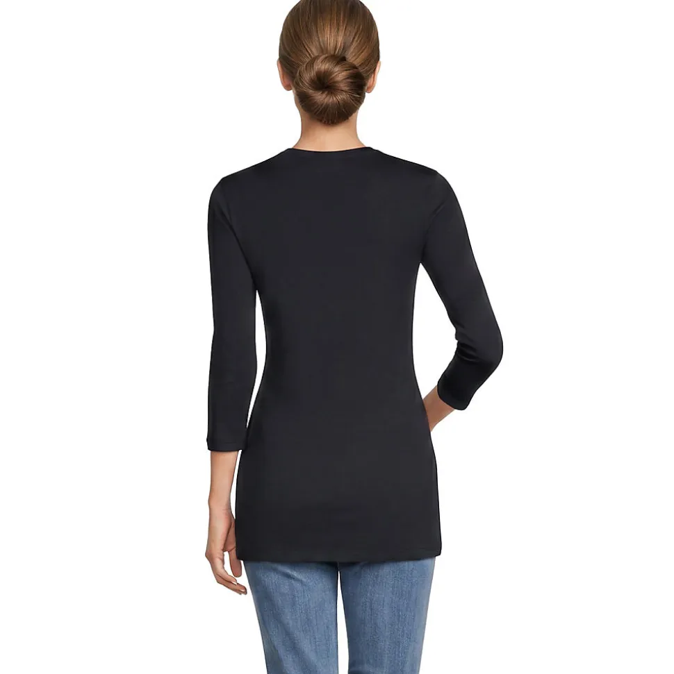 Supima-Shirt mit 3/4-Ärmeln für Damen