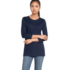 Supima-Shirt mit 3/4-Ärmeln für Damen