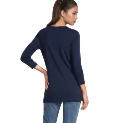 Supima-Shirt mit 3/4-Ärmeln für Damen