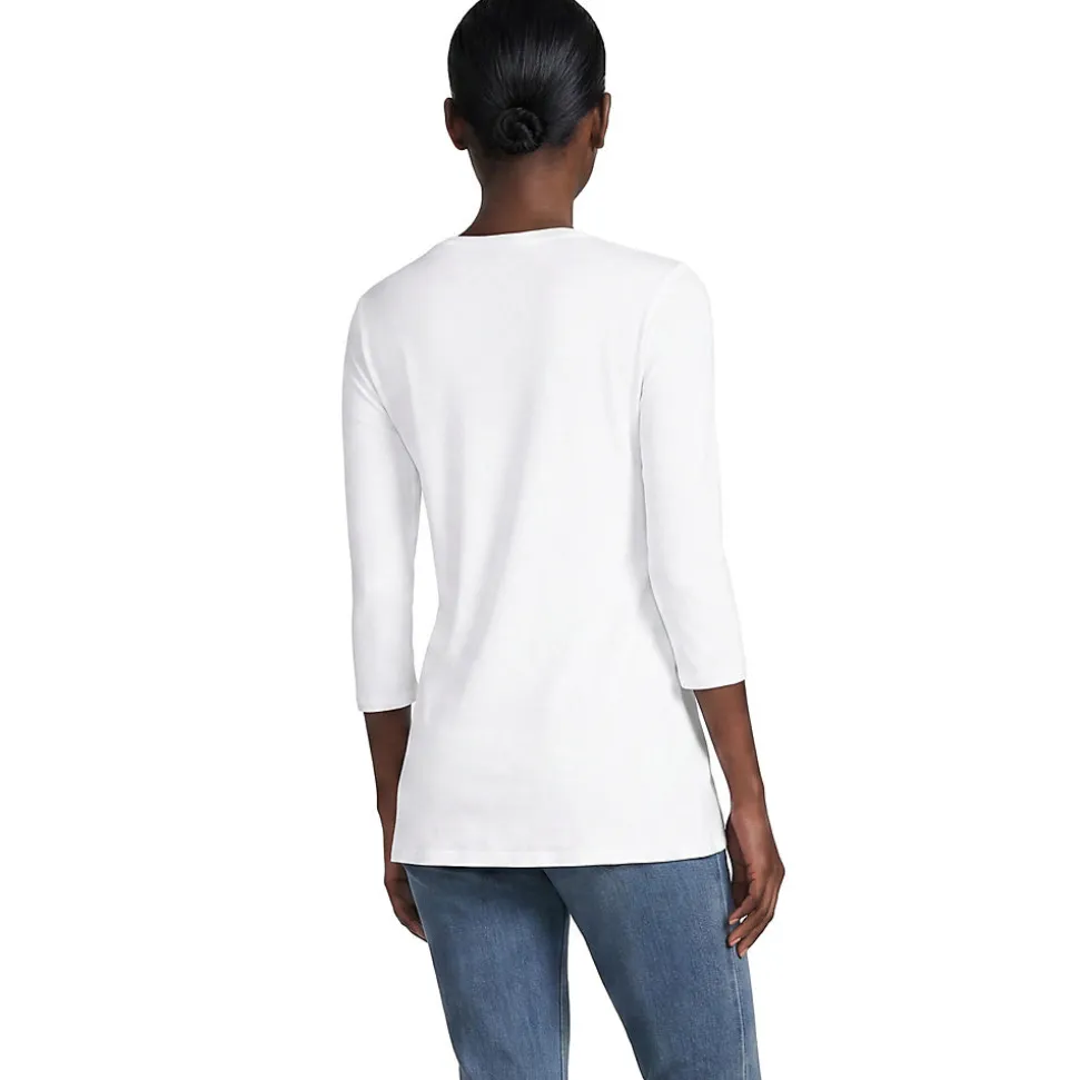 Supima-Shirt mit 3/4-Ärmeln für Damen