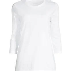 Supima-Shirt mit 3/4-Ärmeln für Damen