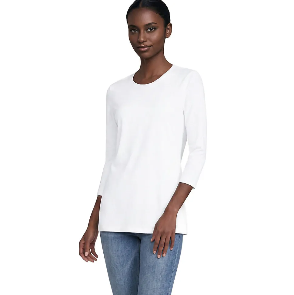 Supima-Shirt mit 3/4-Ärmeln für Damen