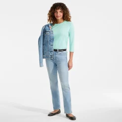 Supima-Shirt mit 3/4-Ärmeln für Damen