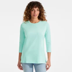 Supima-Shirt mit 3/4-Ärmeln für Damen