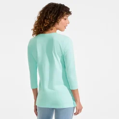 Supima-Shirt mit 3/4-Ärmeln für Damen