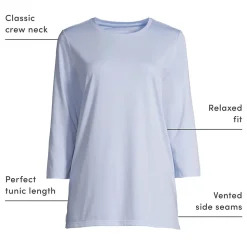 Supima-Shirt mit 3/4-Ärmeln für Damen