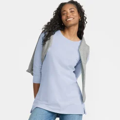 Supima-Shirt mit 3/4-Ärmeln für Damen