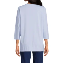 Supima-Shirt mit 3/4-Ärmeln für Damen