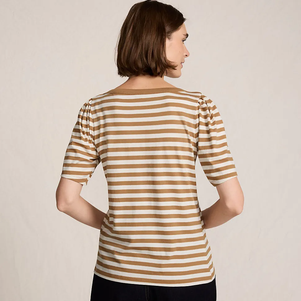 Supima-Shirt mit U-Boot-Ausschnitt für Damen