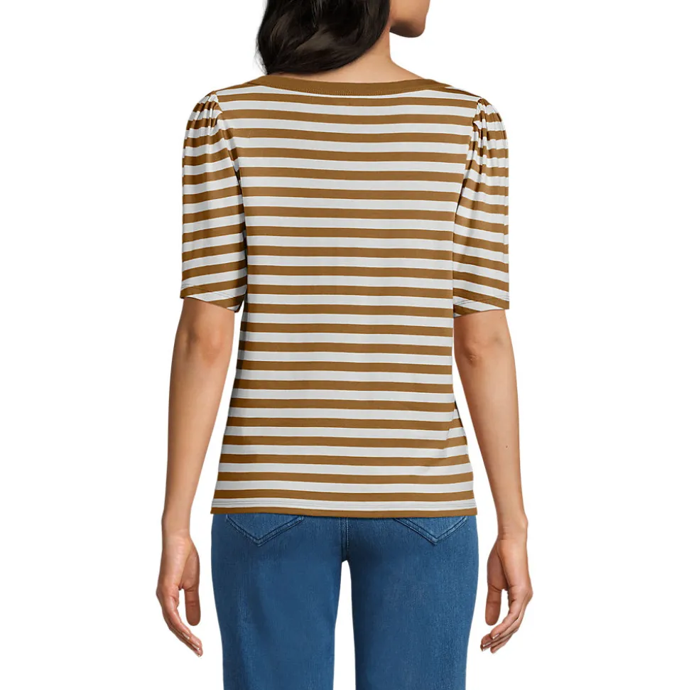 Supima-Shirt mit U-Boot-Ausschnitt für Damen