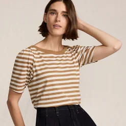 Supima-Shirt mit U-Boot-Ausschnitt für Damen