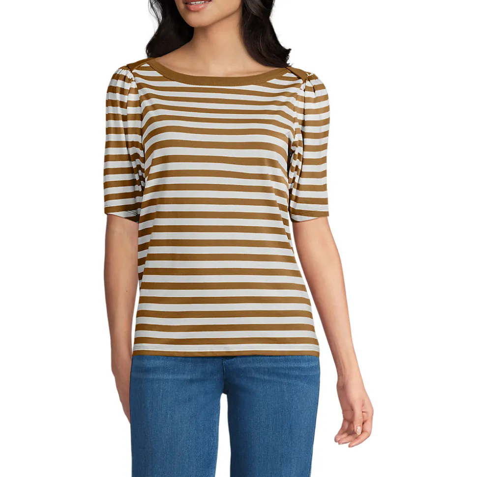 Supima-Shirt mit U-Boot-Ausschnitt für Damen