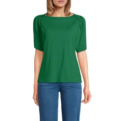 Supima-Shirt mit U-Boot-Ausschnitt für Damen