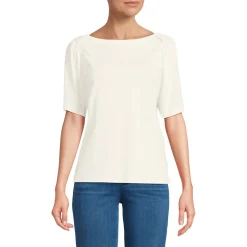 Supima-Shirt mit U-Boot-Ausschnitt für Damen
