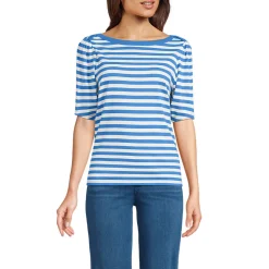 Supima-Shirt mit U-Boot-Ausschnitt für Damen