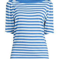 Supima-Shirt mit U-Boot-Ausschnitt für Damen