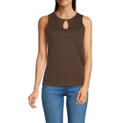 Supima-Top mit Keyhole-Ausschnitt für Damen