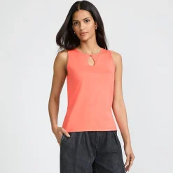 Supima-Top mit Keyhole-Ausschnitt für Damen