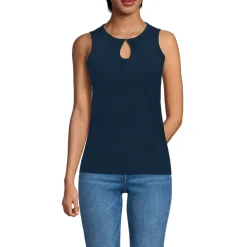 Supima-Top mit Keyhole-Ausschnitt für Damen