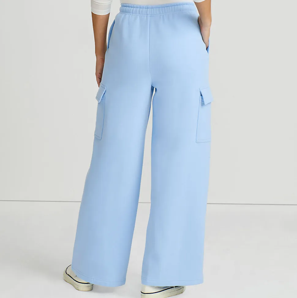 Sweat-Cargohose mit weitem Bein SERIOUS SWEATS für Damen