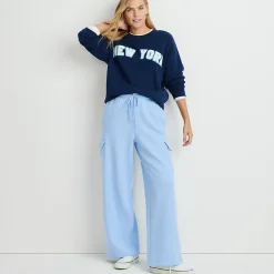 Sweat-Cargohose mit weitem Bein SERIOUS SWEATS für Damen