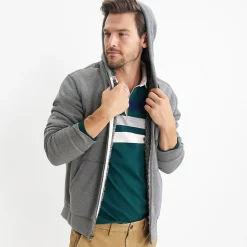 Sweat-Kapuzenjacke mit Teddyfleece-Innenseite für Herren