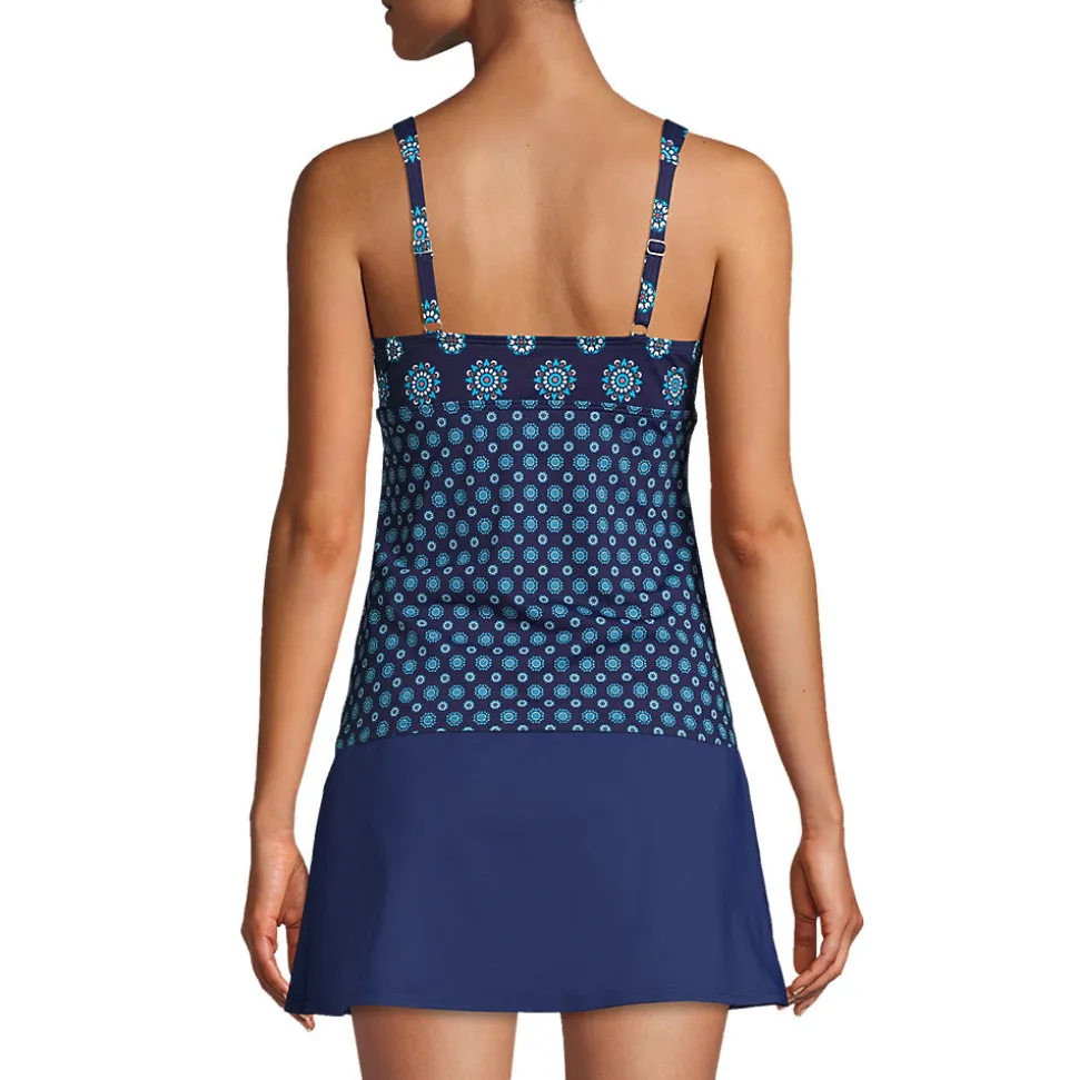 Tankinitop CHLORRESISTENT mit V-Ausschnitt Gemustert für Damen