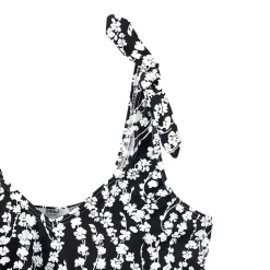Tankini-Top mit geknoteten Trägern und Flattersaum für Damen mit D-Cups