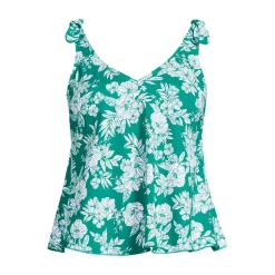 Tankini-Top mit geknoteten Trägern und Flattersaum für Damen