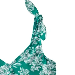 Tankini-Top mit geknoteten Trägern und Flattersaum für Damen