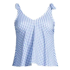 Tankini-Top mit geknoteten Trägern und Flattersaum für Damen