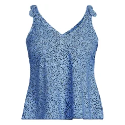 Tankini-Top mit geknoteten Trägern und Flattersaum für Damen